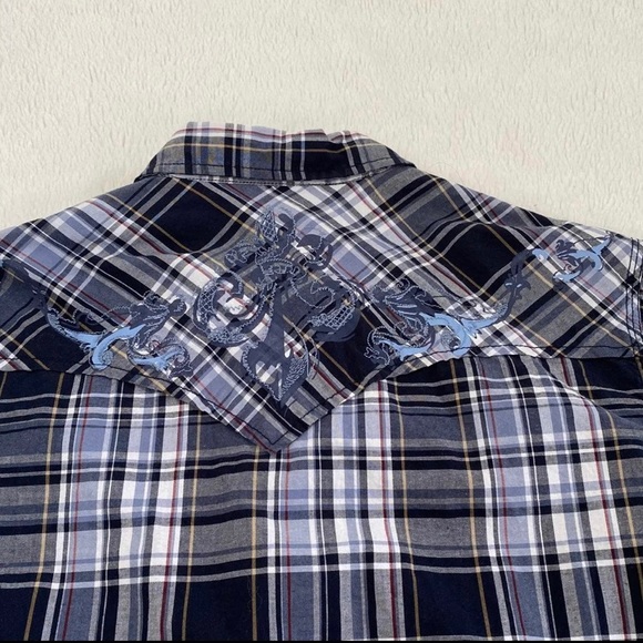 Guess Plaid Snap button up shirt size Small - Picture 5 of 7